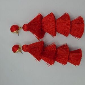 5 FOR $25! BaubleBar Elegant Red Tassel Earrings